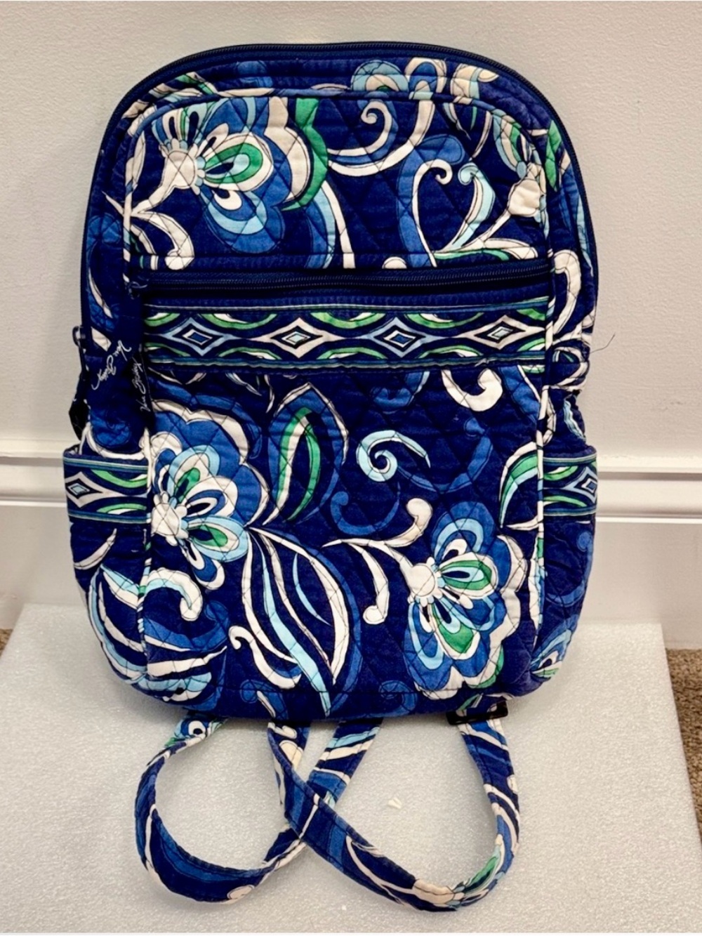 Vera Bradley Navy Floral Quilted Backpack